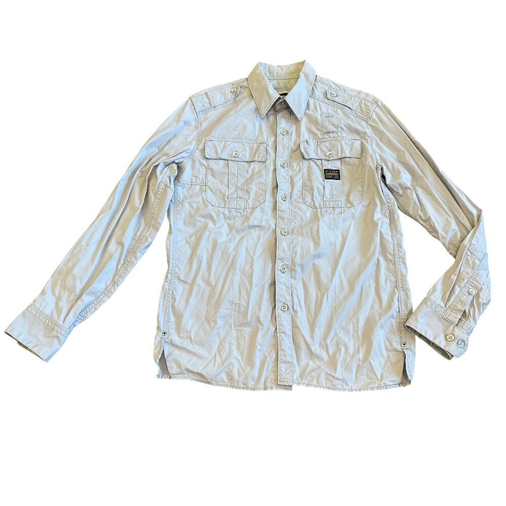 G-Star Raw Button-Down Tunnel Shirt Top Blouse Long Sleeve Size Medium Women's